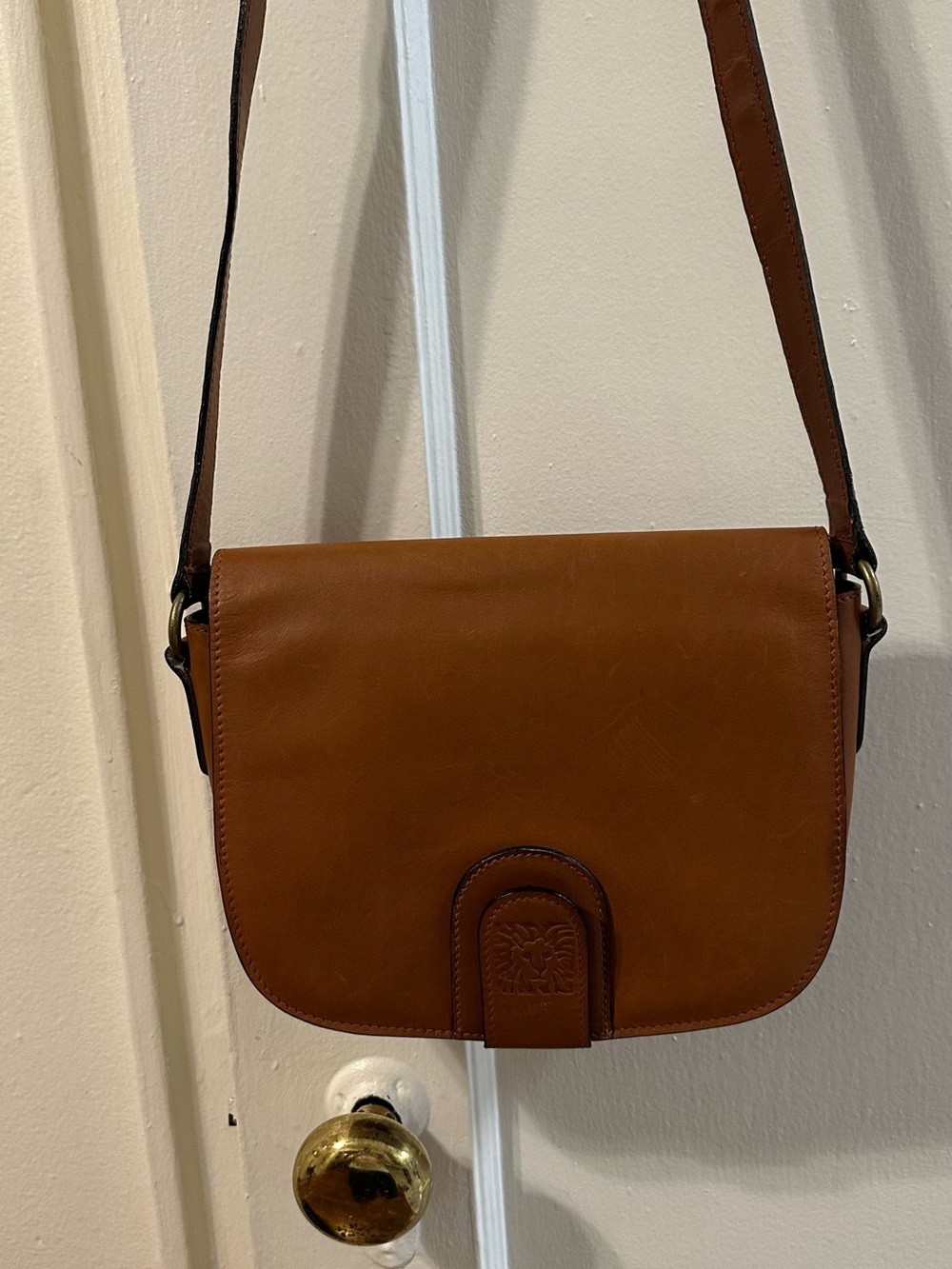 Anne Klein vintage Tan Leather Crossbody Bag